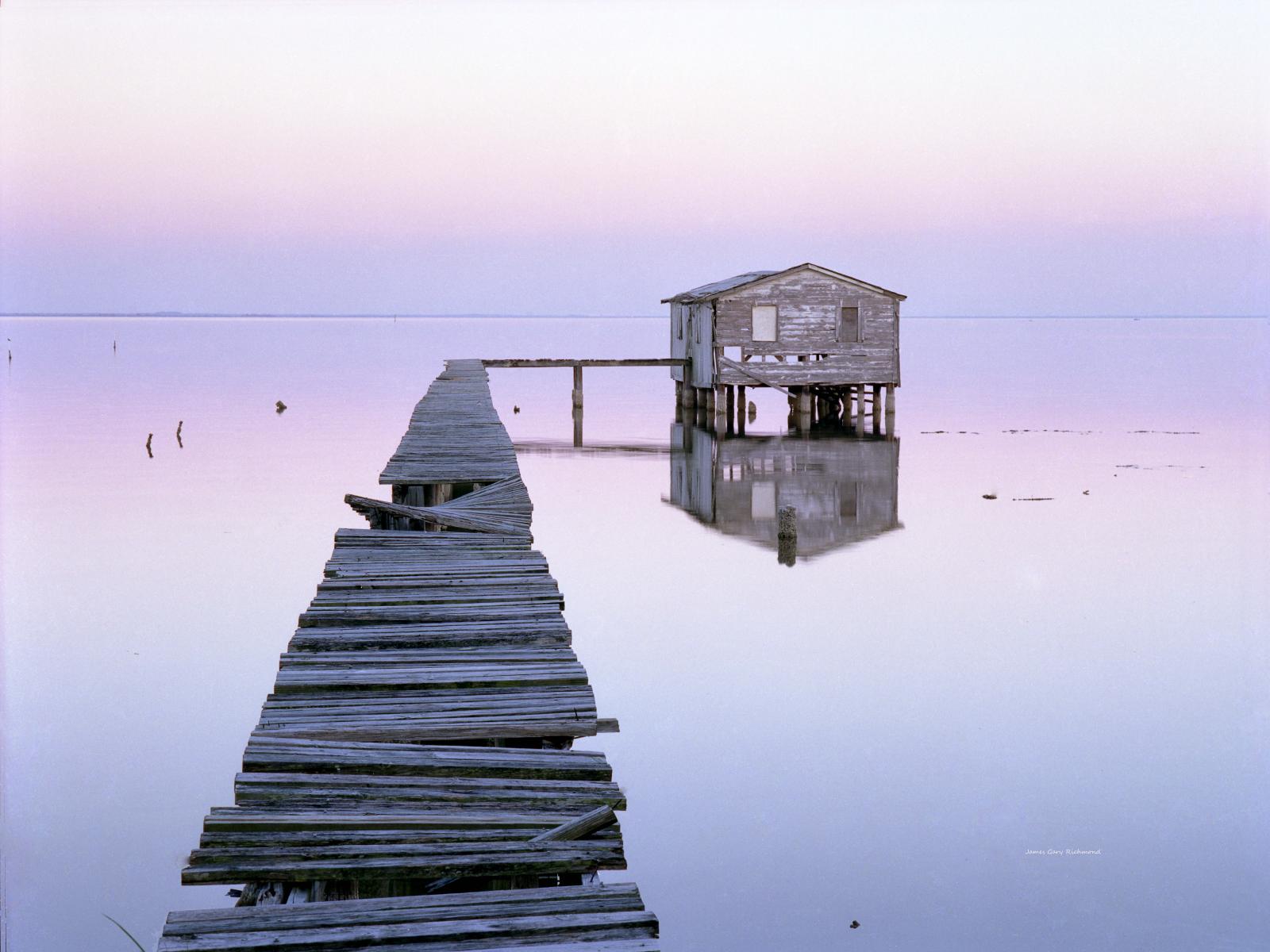 13231 nature, calm waters, old dock, sunrise,,.jpg
