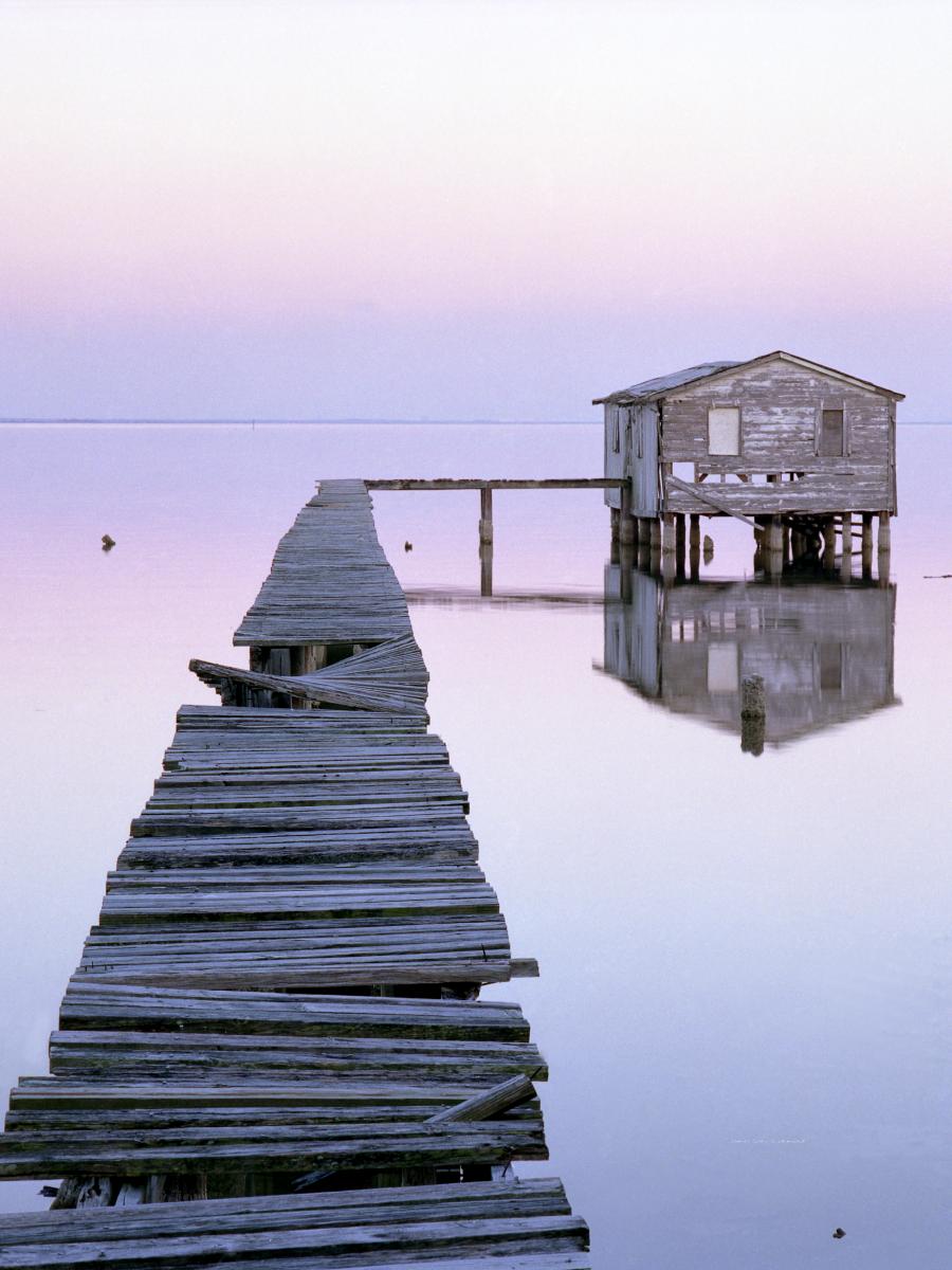 13231v nature, old dock, boat house, calm seas, sunrise,,.jpg
