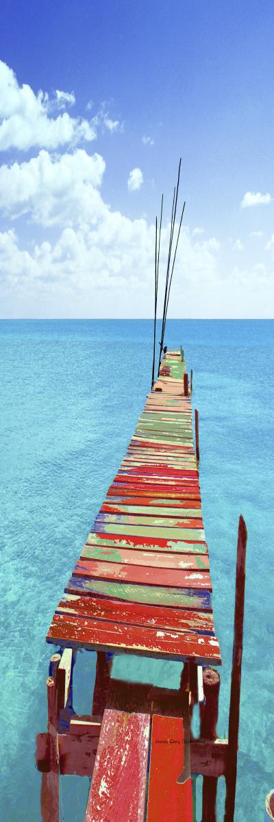 20025p seascape, hand painted, dock, tropical,, .jpg