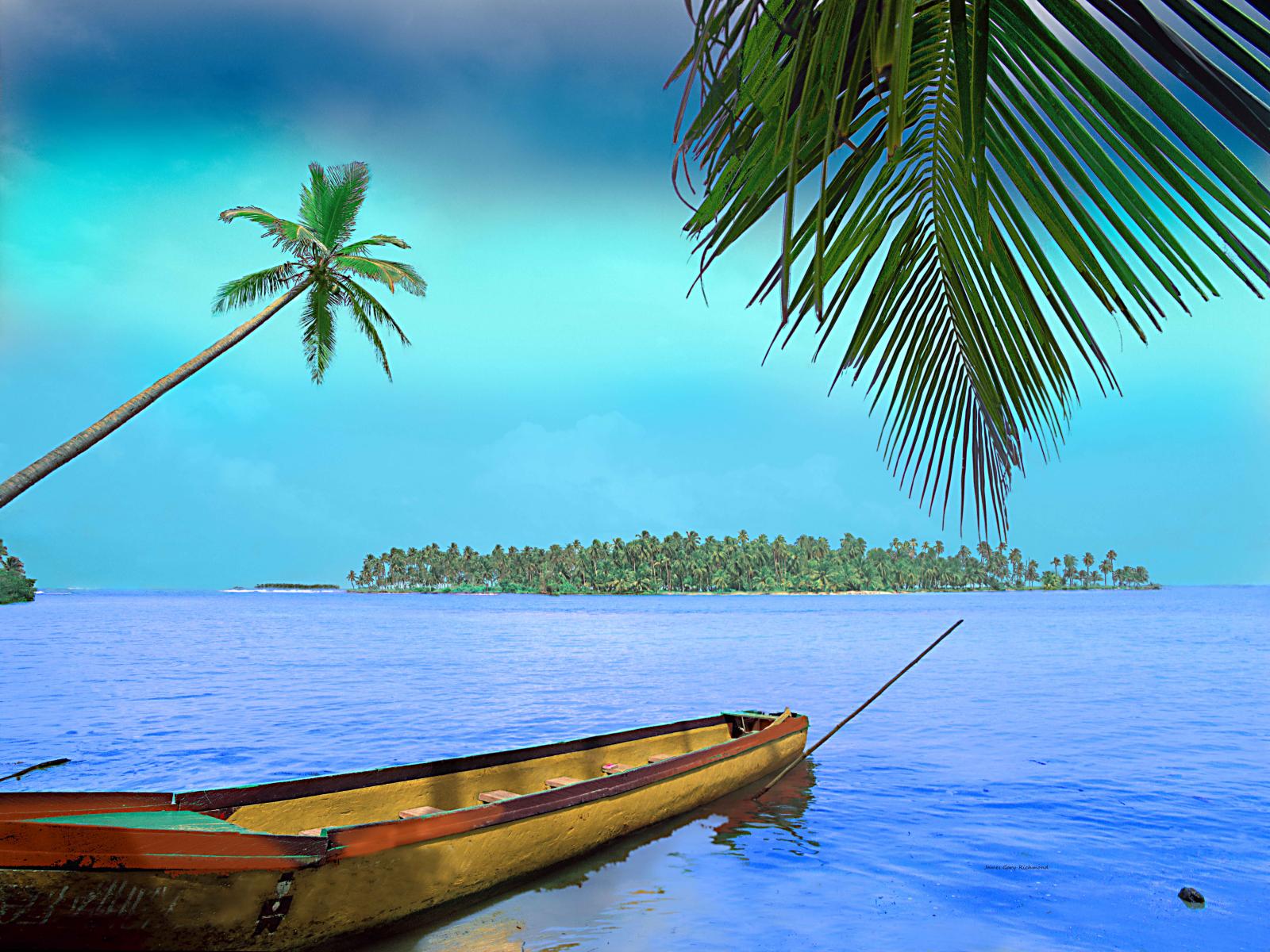 21191 seascape, caribbean, boat, islands, tropical,, .jpg