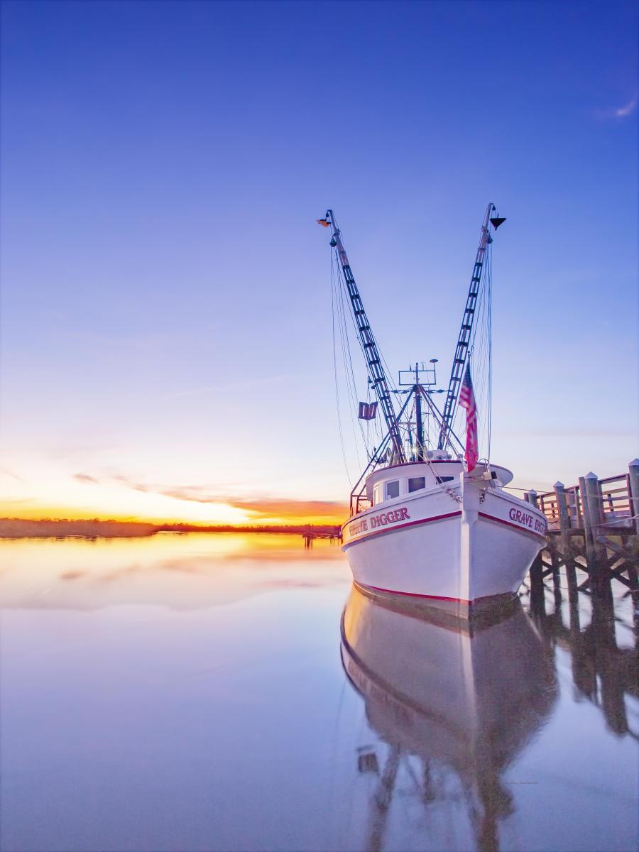 59606  shrimp boats, coastal, sunset,, .jpg