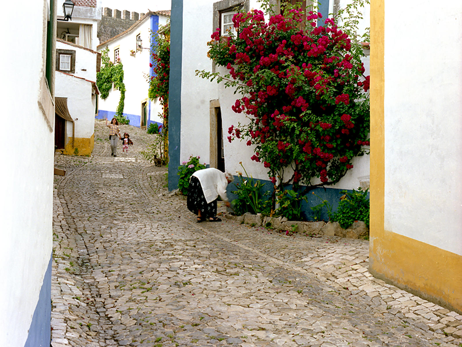 10759 architecture, lifestyle,  old lady in obidos, portugal, street scene .jpg