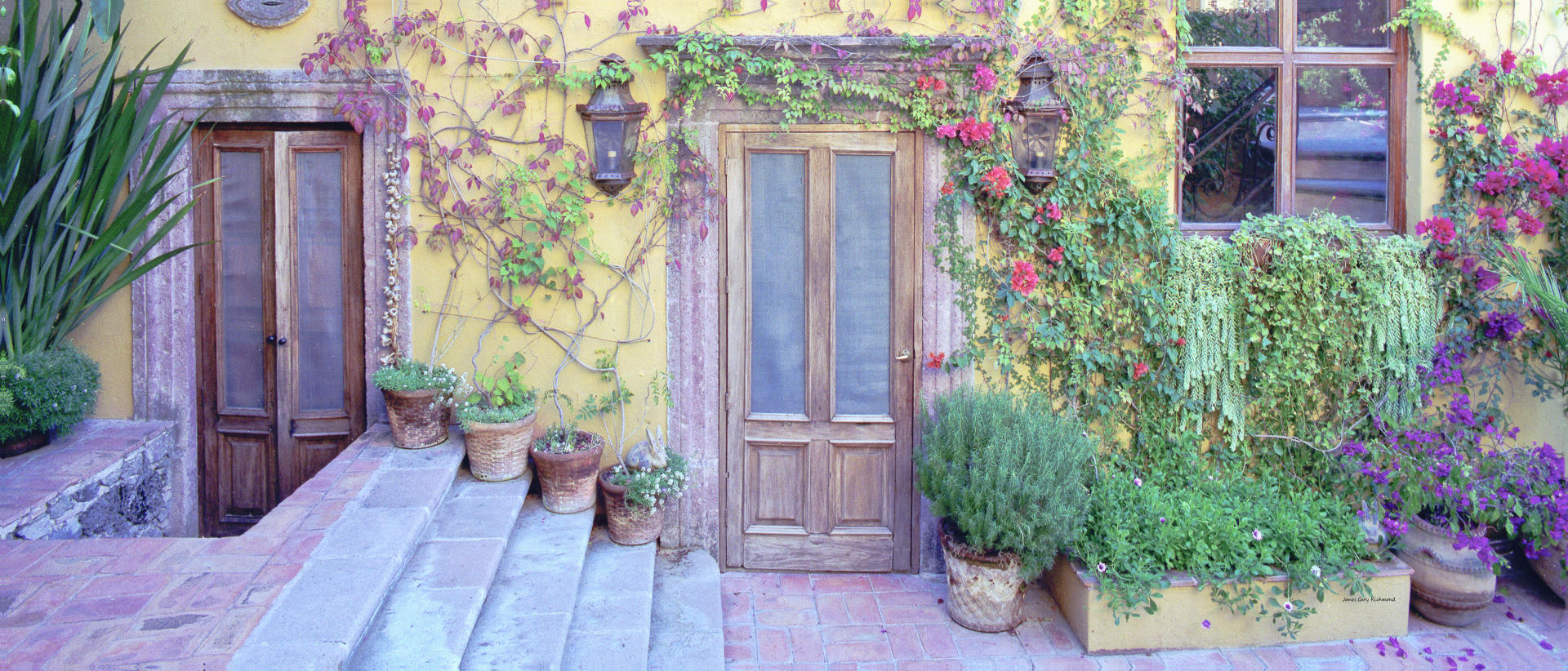 15181p architecture, courtyards, doors, windows, floral, .jpg