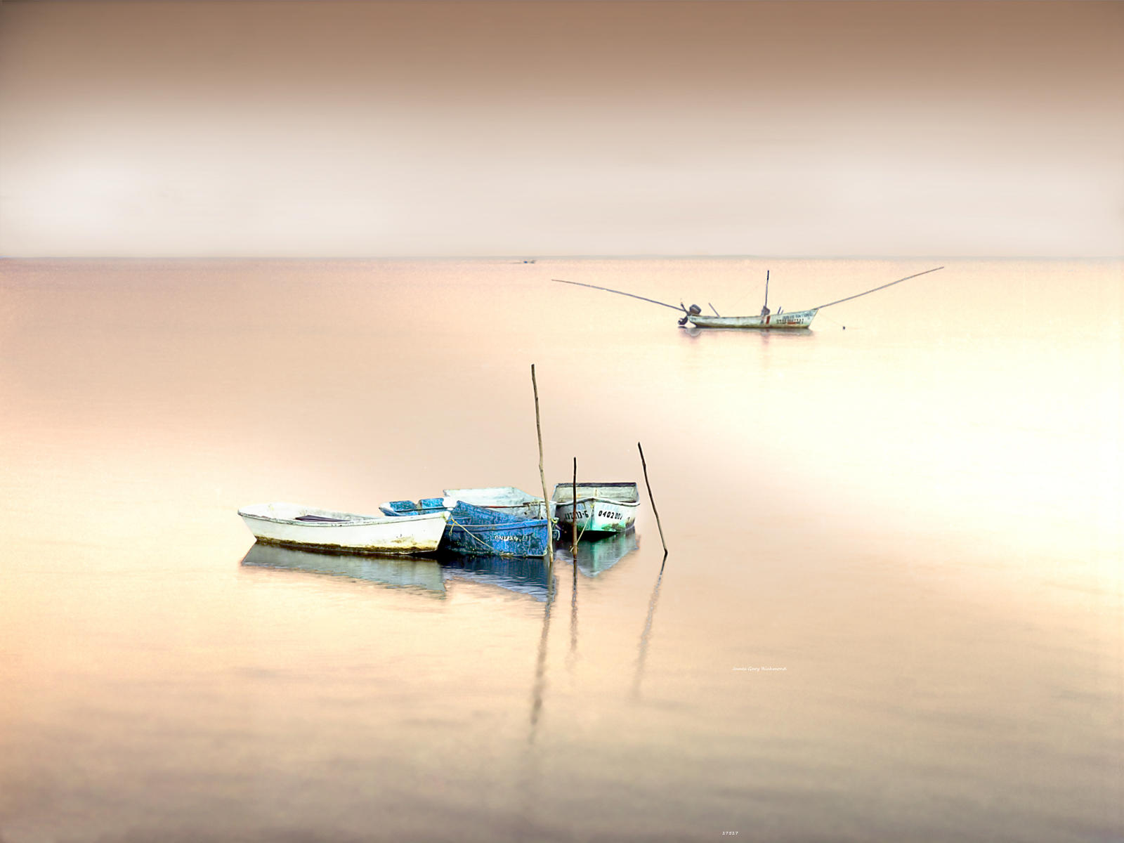 17517  seascape, 3 boats, caribbean, .jpg