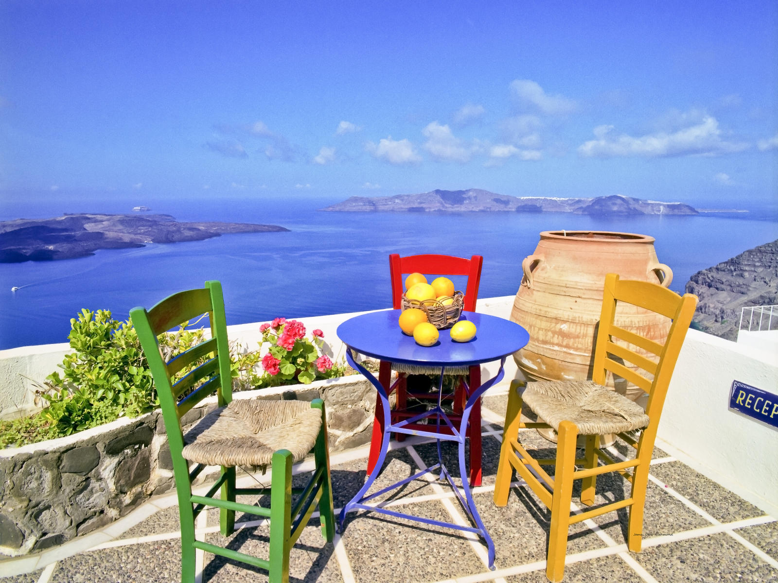 18453 architecture, seascape, chairs, Santorini Caldera, .jpg