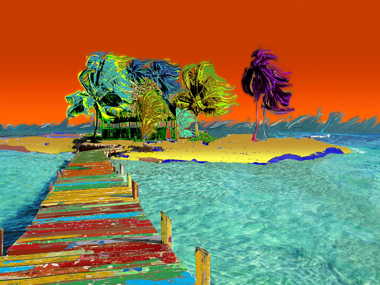 20217  seascape, hand painted, caribbean, tropical, 9x12.jpg