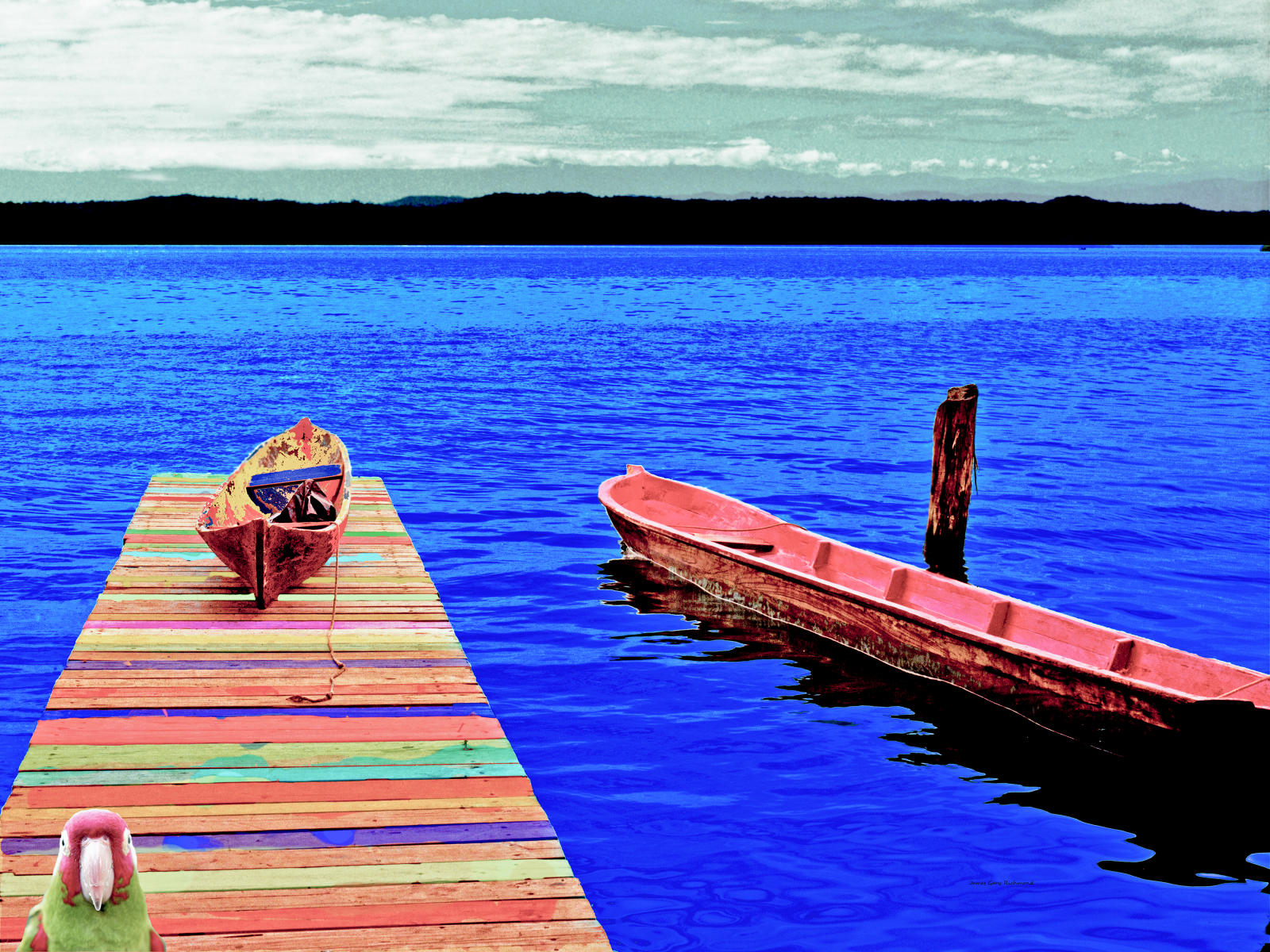 21170  seascape, hand painted, boats, tropical, 9x`12.jpg
