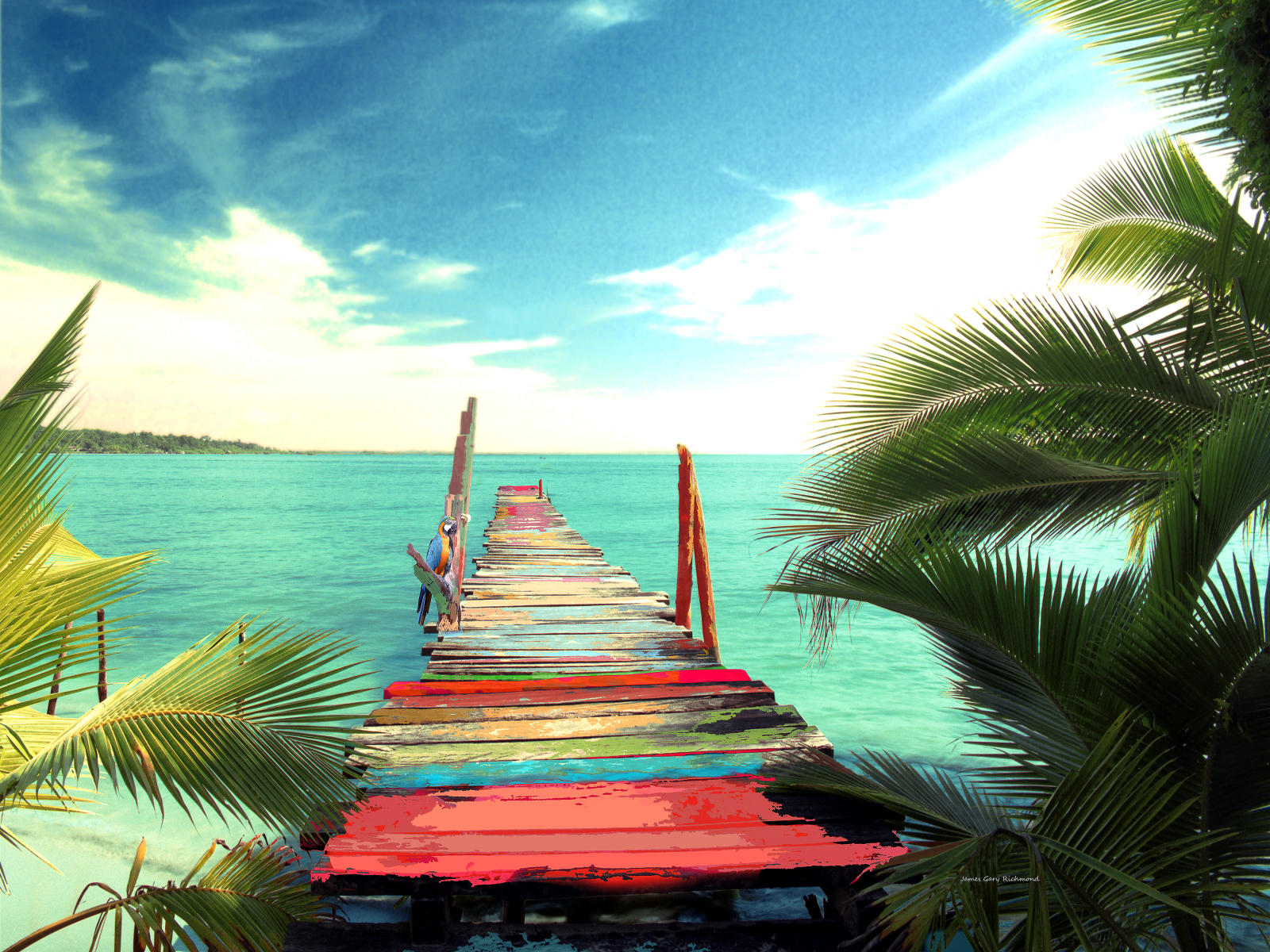 21199 seascape, hand painted, caribbean, tropical 9x12.jpg