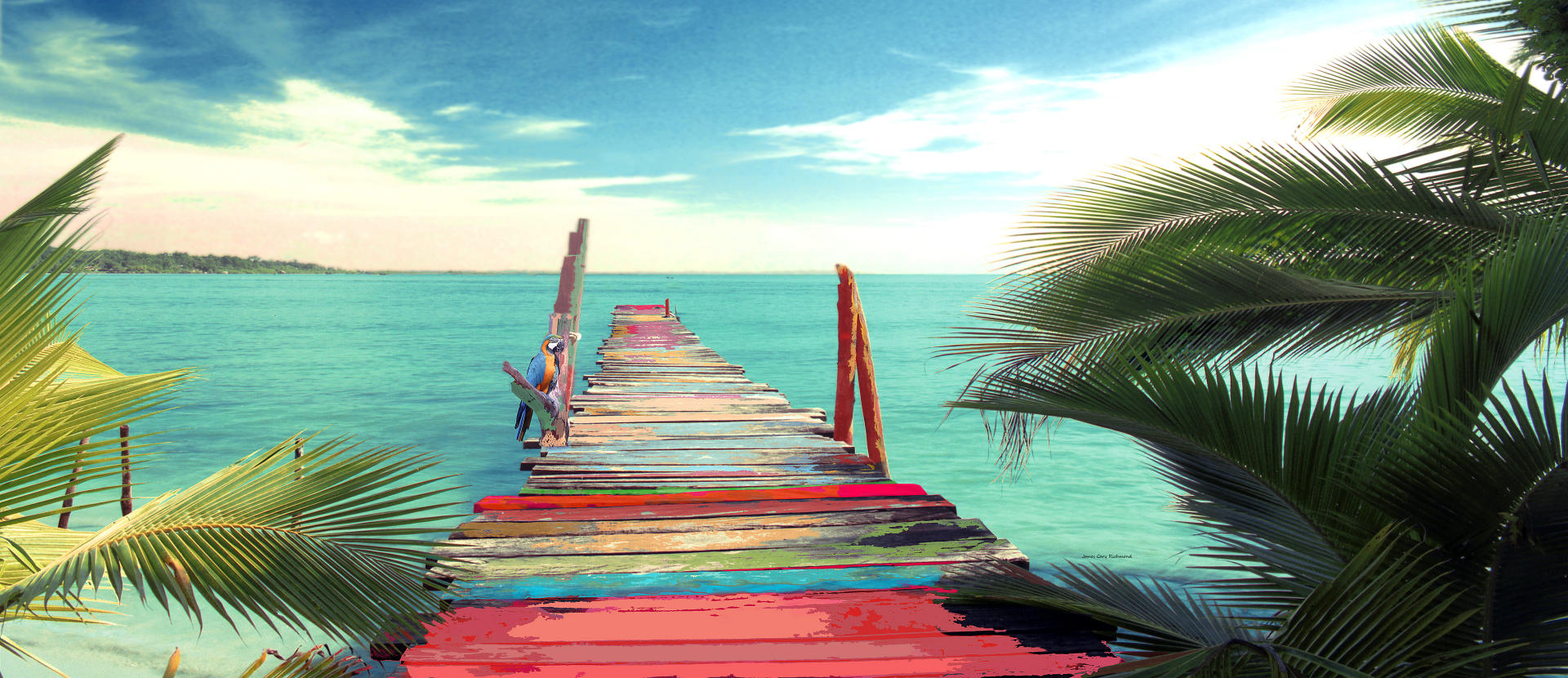 21199p seascape, painted, caribbean,  6x14.jpg