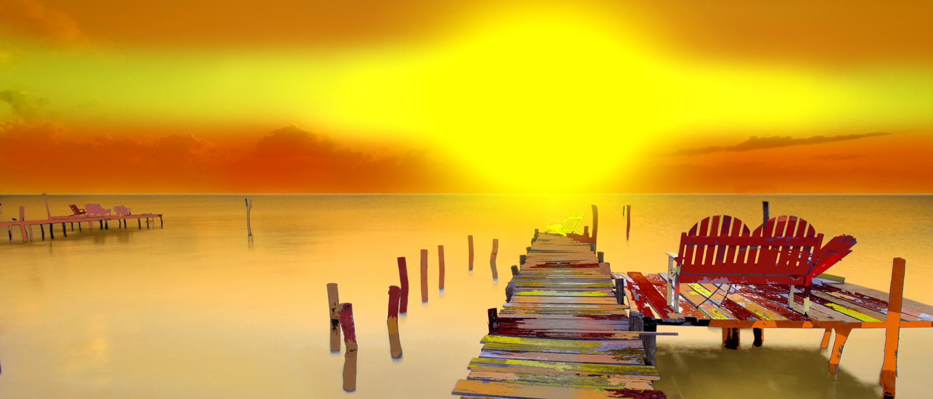 21767p  seascape, painted, caribbean, tropical, 6x14.jpg