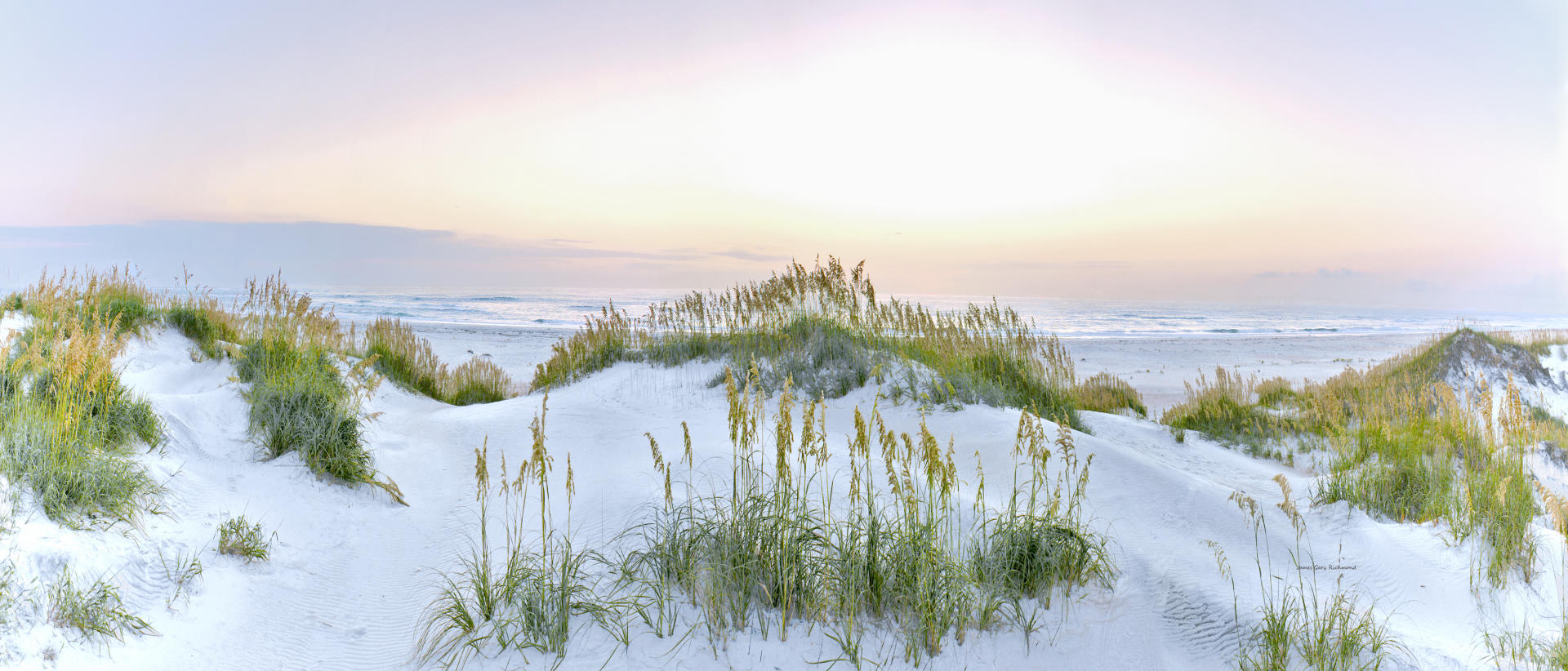 21830p seascape, beach, seaoats, sand dunes, sunrise, .jpg