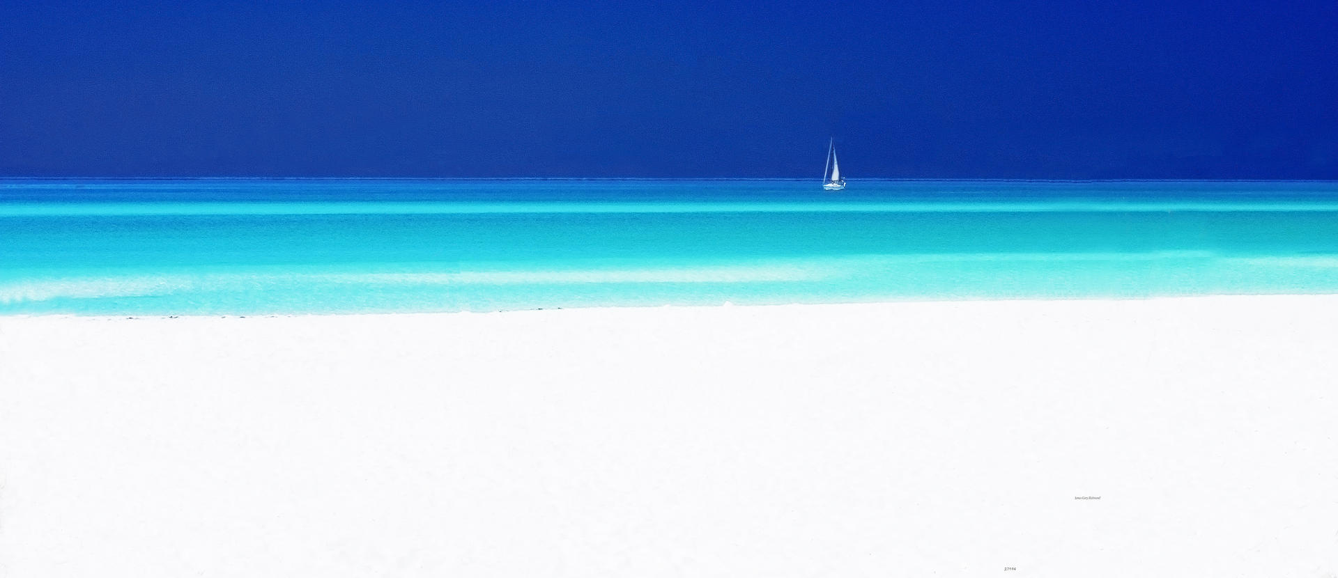 27994p seascape, sailboat,  aqua water,  beach  .jpg