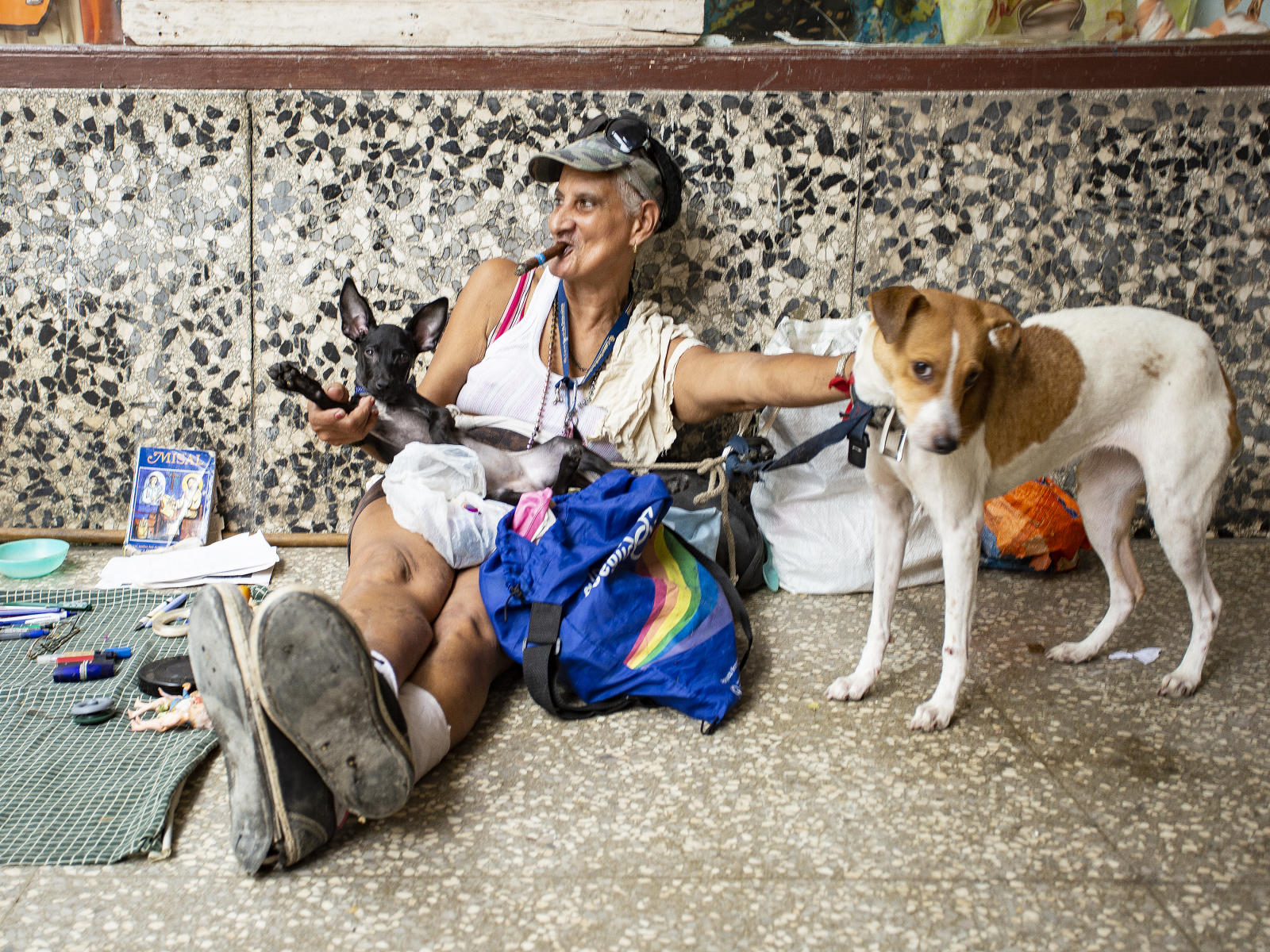 57063 lifestyle,  cuba friends dogs cigar lady.jpg