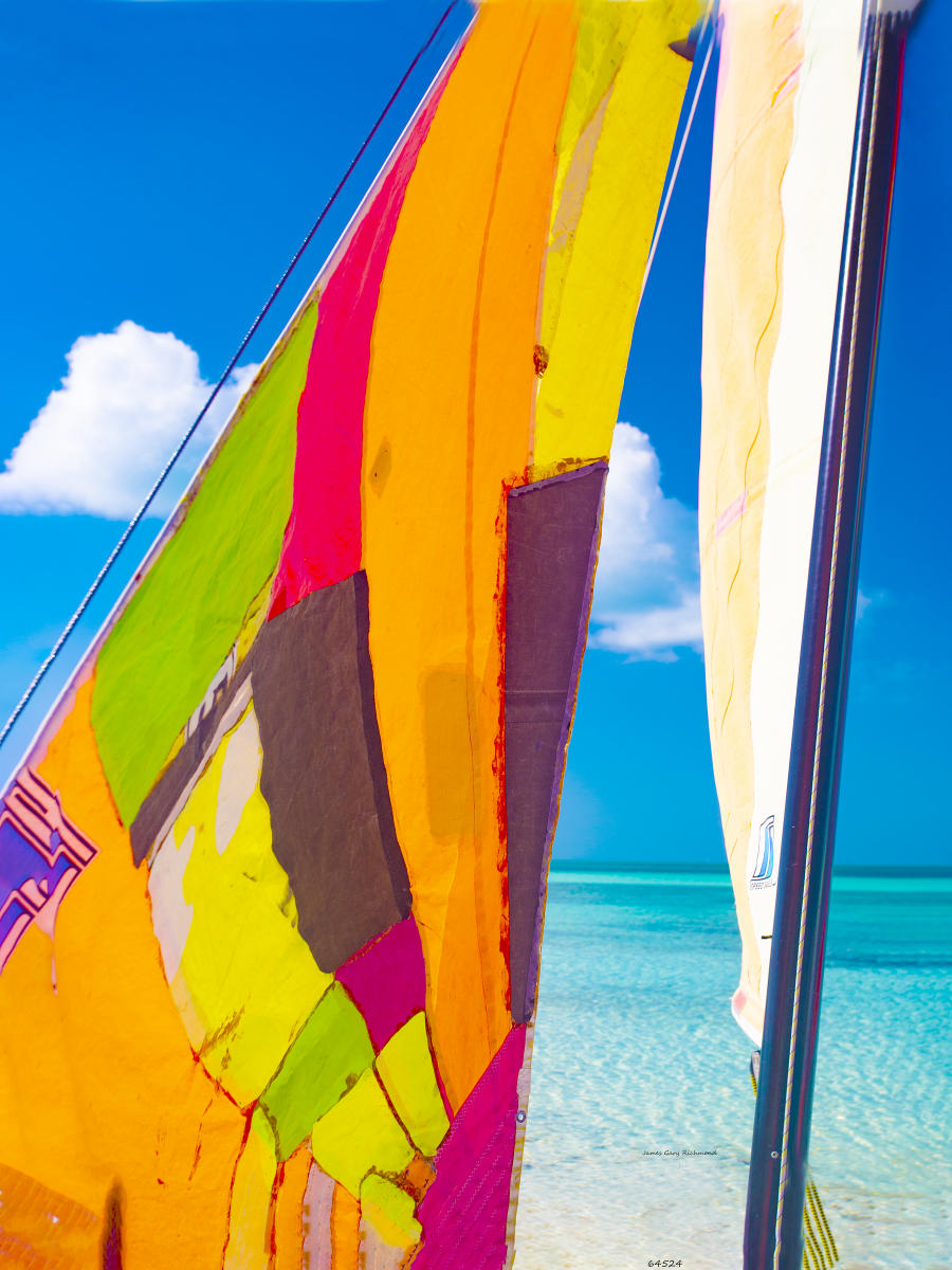 64525 seascape. caribbean, sails, beach, colorful, coastal  .jpg