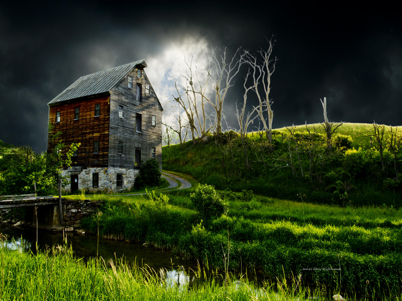 33981 architecture, old barn, dark skies, blue grass va., .jpg